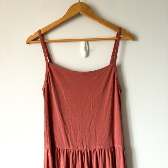 Aritzia Wilfred Stabat Scoop Neck Midi Dress Earthen Red Size Medium - Picture 5 of 8